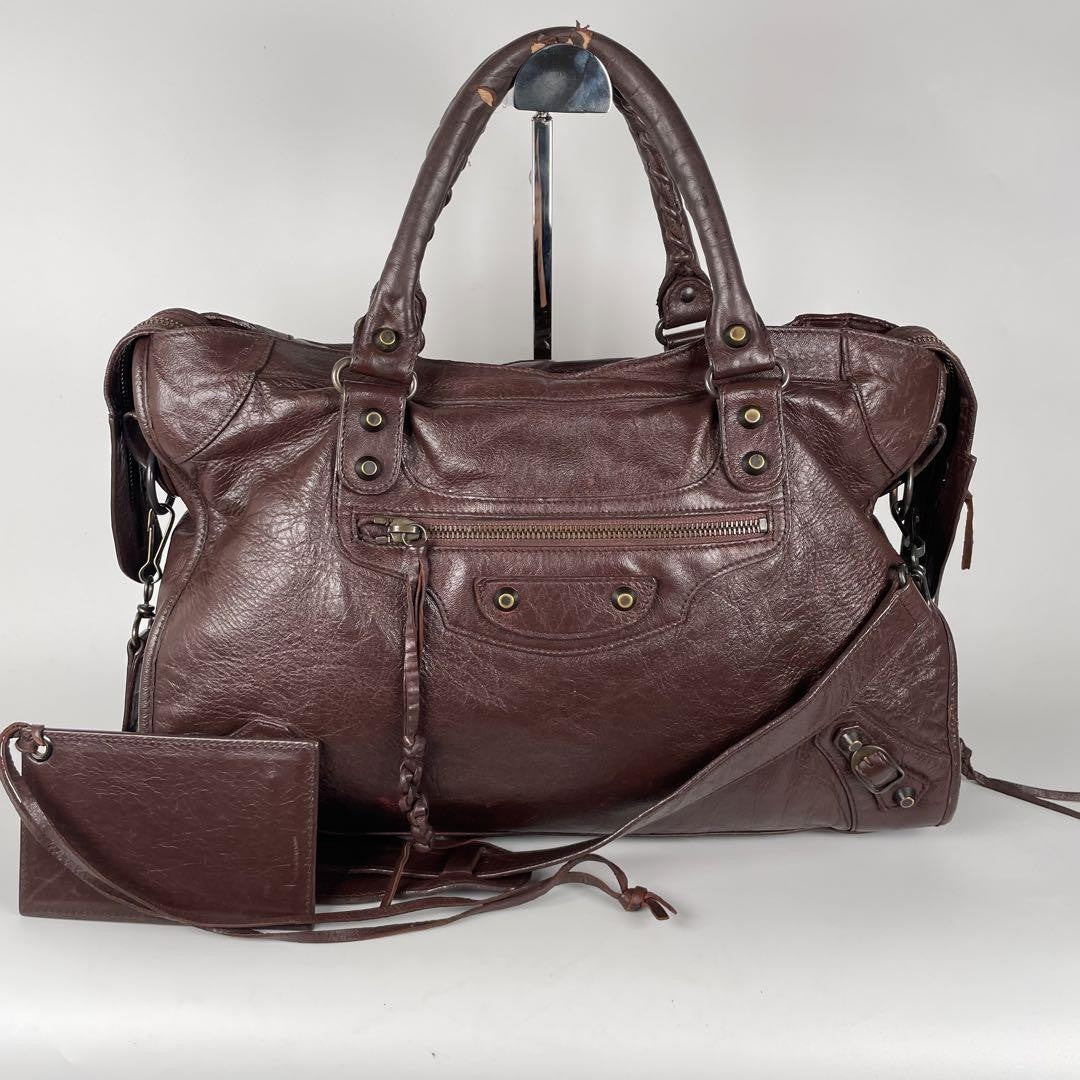 Genuine Pre-Owned Balenciaga Hand, shoulder bag 2-way brown leather