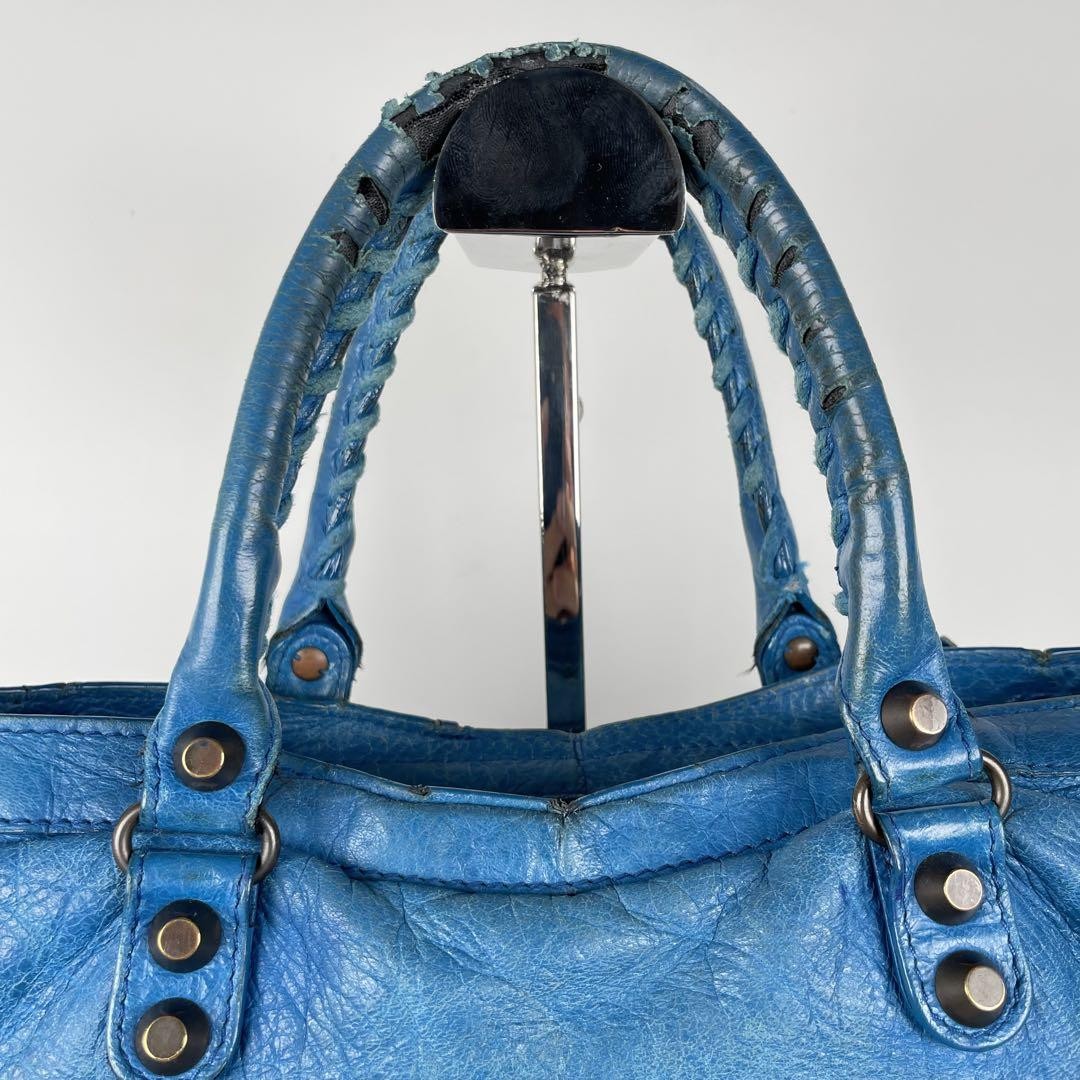 Genuine Pre-Owned Balenciaga Hand, shoulder bag blue leather