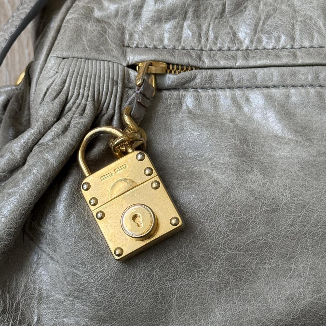 Miu Miu 2WAY Y2K Large Shoulder Bag Grey/Green