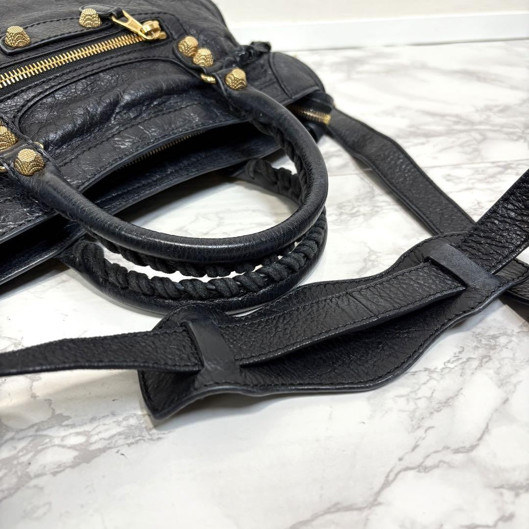 Genuine Pre-Owned Beautiful BALENCIAGA Giant City 2way Bag Black
