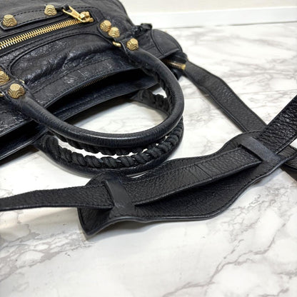 Genuine Pre-Owned Beautiful BALENCIAGA Giant City 2way Bag Black