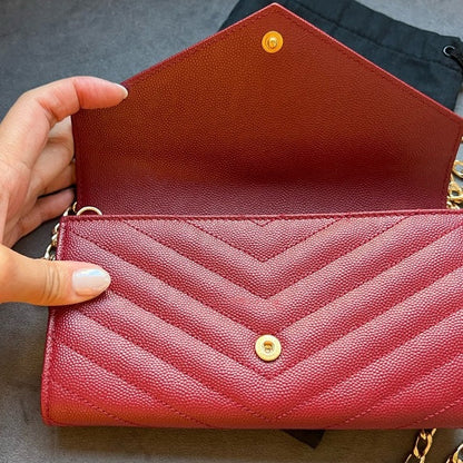 Authentic Preowned Yves Saint Laurent matelasse long wallet