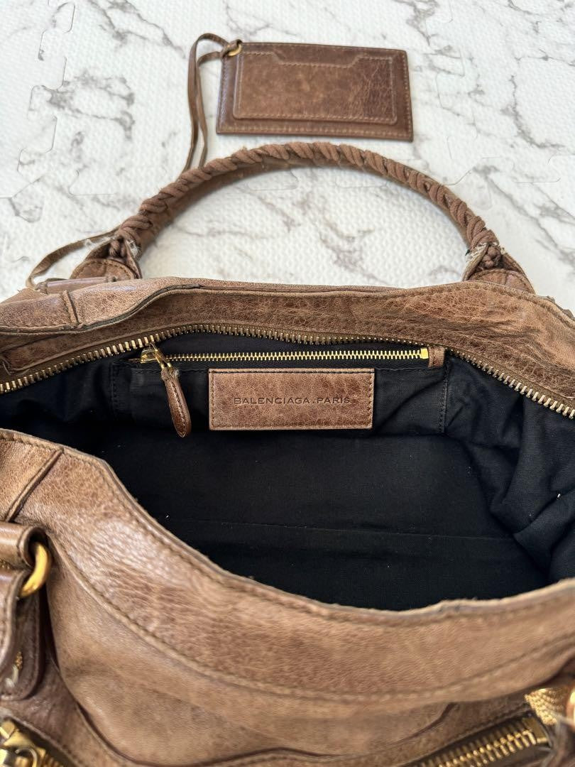 Genuine Pre-Owned Balenciaga City Medium size brown