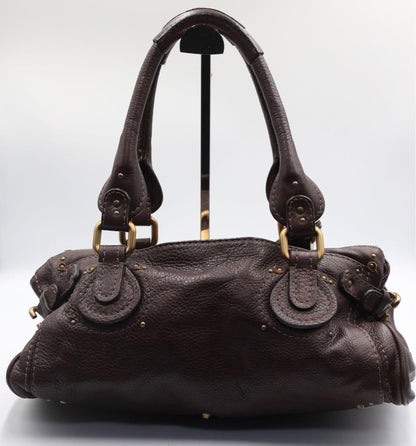 Genuine Pre-Owned Beautiful Chloe Paddington handbag padlock leather chocolate