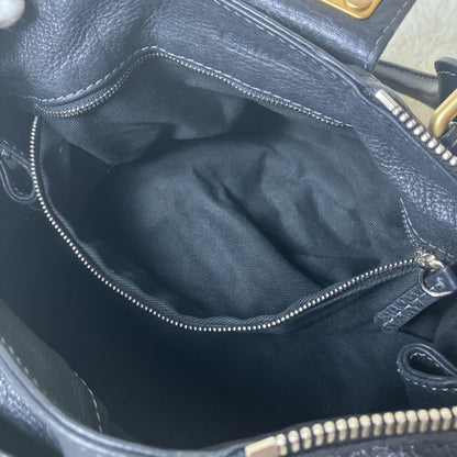 Genuine Pre-Owned Beautiful Chloe Paddington Handbag Leather Black Padlock