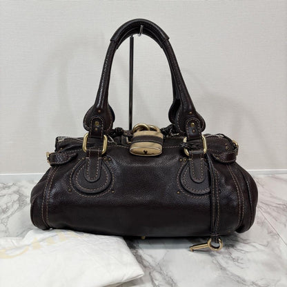 Genuine Pre-Owned Beautiful Chloe Paddington leather handbag dark brown