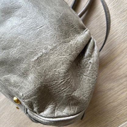 Miu Miu 2WAY Y2K Large Shoulder Bag Grey/Green