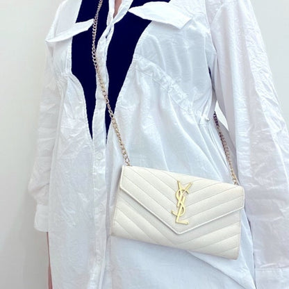 Authentic Preowned Yves Saint Laurent matelasse long wallet