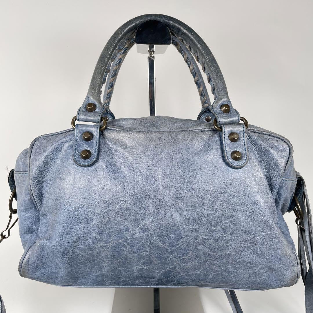 Genuine Pre-Owned Balenciaga Hand and shoulder bag 2-way leather blue