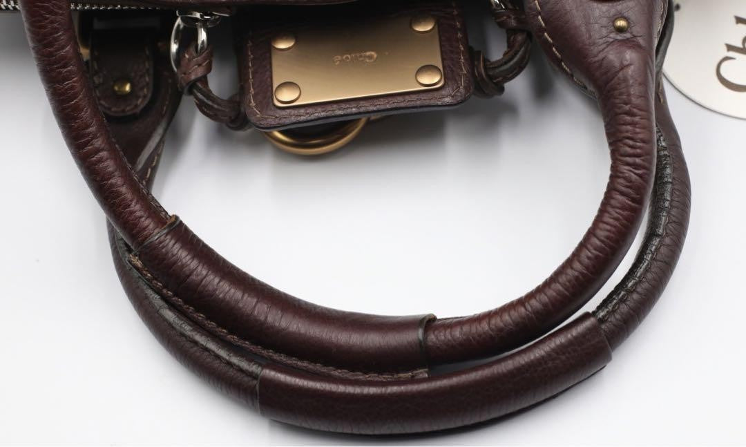 Genuine Pre-Owned Beautiful Chloe Paddington handbag padlock leather chocolate