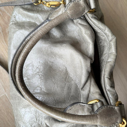 Miu Miu 2WAY Y2K Large Shoulder Bag Grey/Green