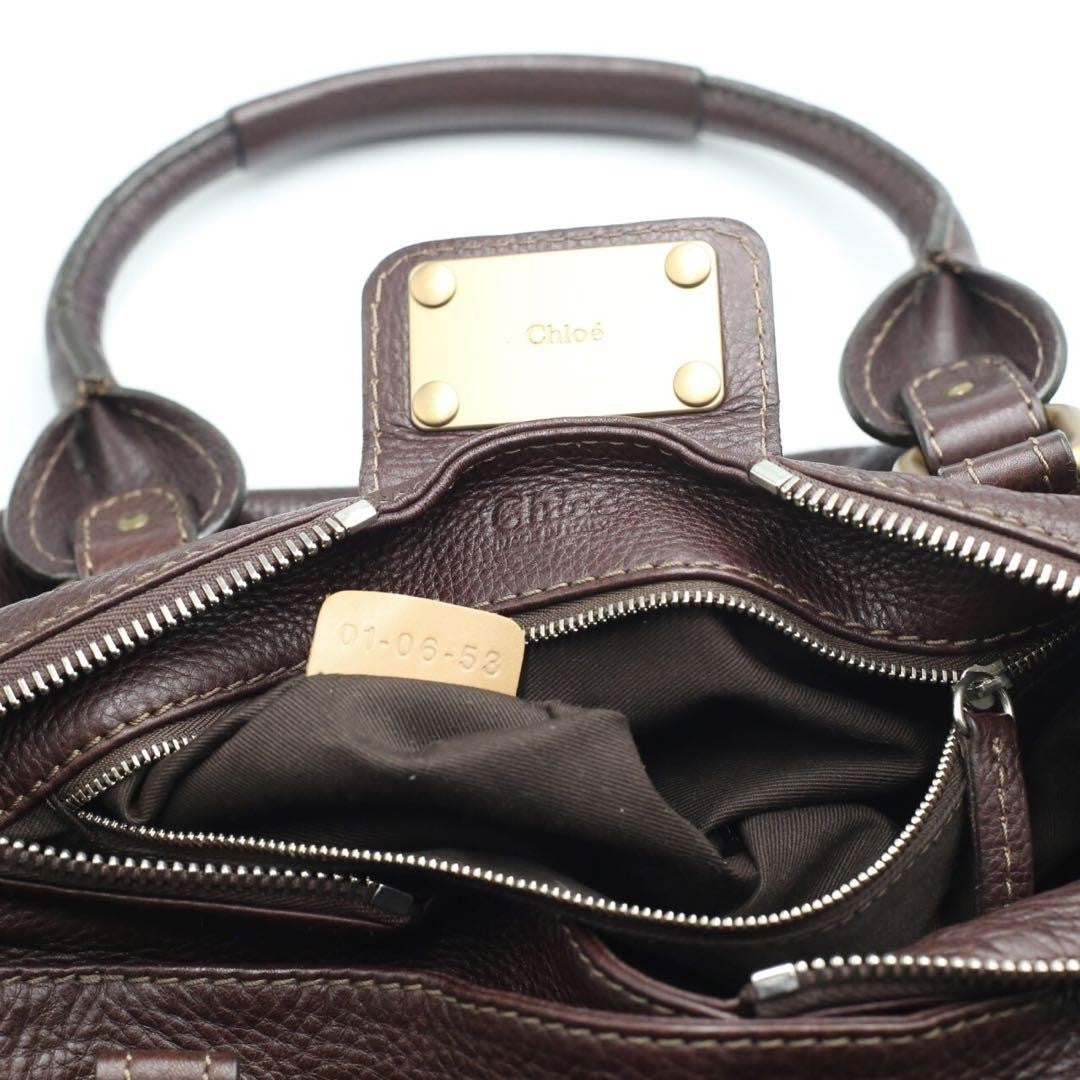 Genuine Pre-Owned Beautiful Chloe Paddington handbag padlock leather chocolate