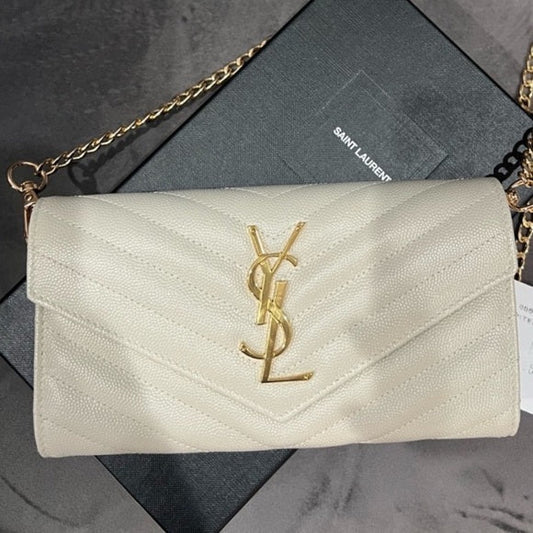 Authentic Preowned Yves Saint Laurent matelasse long wallet
