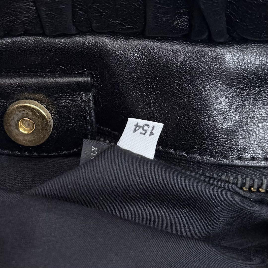 Rare Miu Miu VITELLO LUX 2way Handbag Shoulder bag Leather Black Used