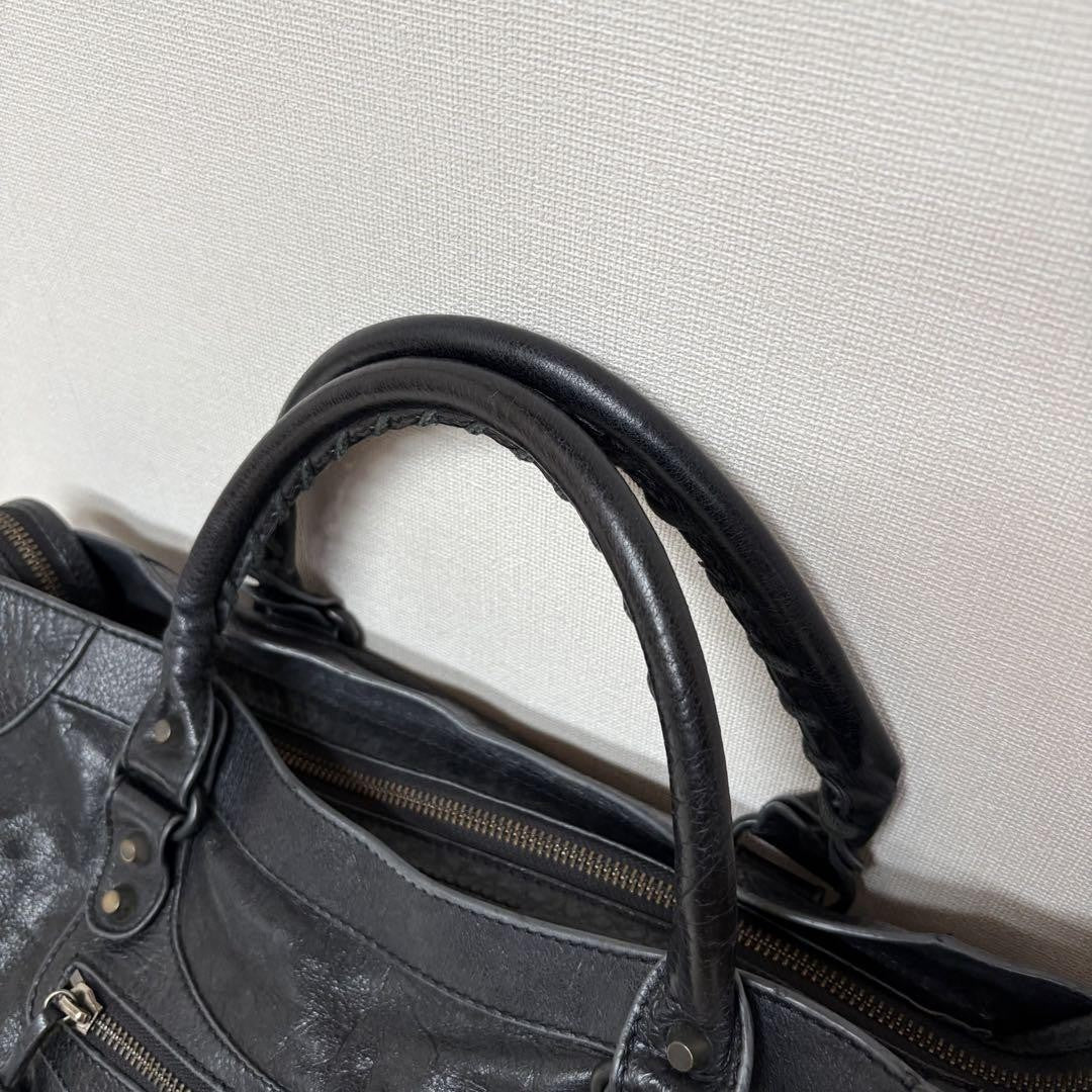 Genuine Pre-Owned BALENCIAGA The City 2way Bag Black Shoulder Bag