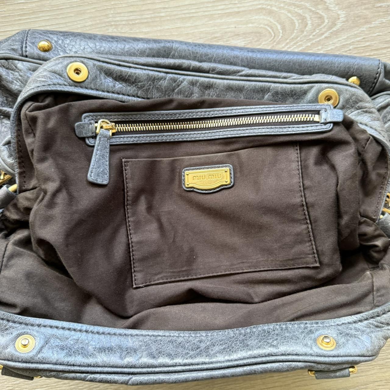 Miu Miu 2WAY Y2K Large Shoulder Bag Dark Grey