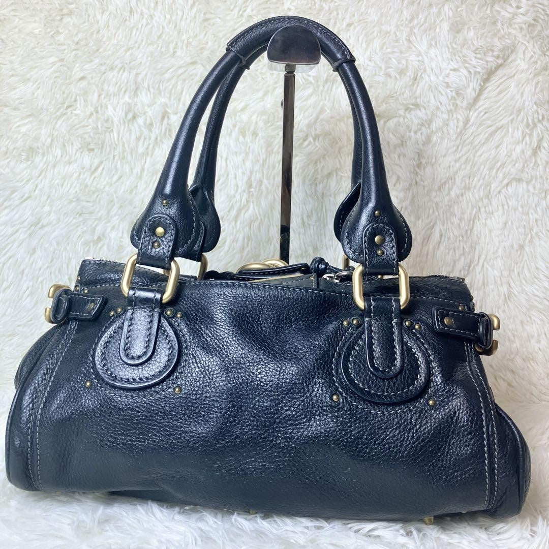 Genuine Pre-Owned Beautiful Chloe Paddington Handbag Leather Black Padlock