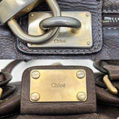 Genuine Pre-Owned Beautiful Chloe Paddington handbag padlocked leather dark brown