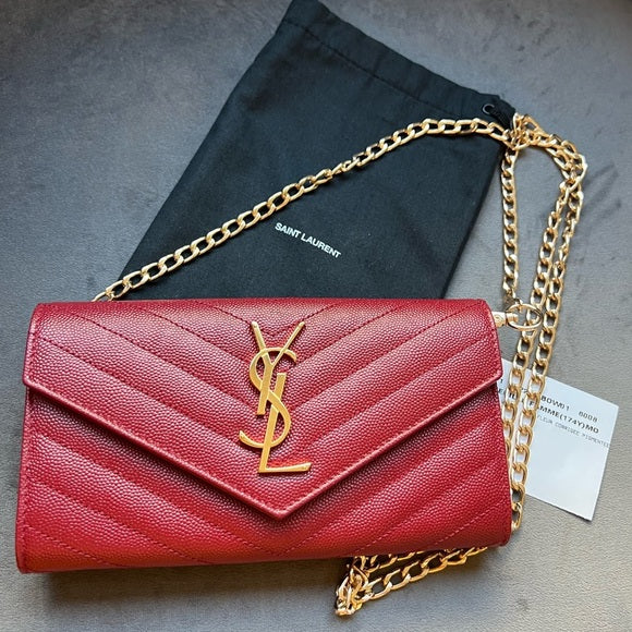 Authentic Preowned Yves Saint Laurent matelasse long wallet