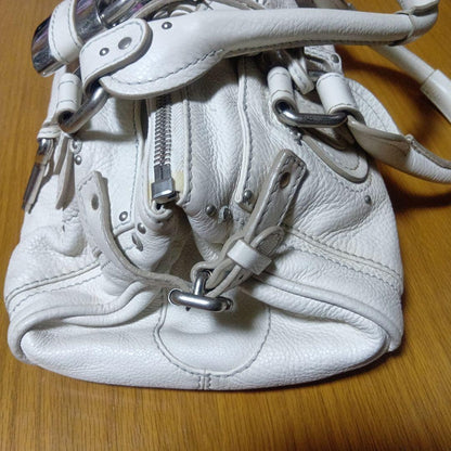 Genuine Preowned Chloe Paddington leather handbag tote white