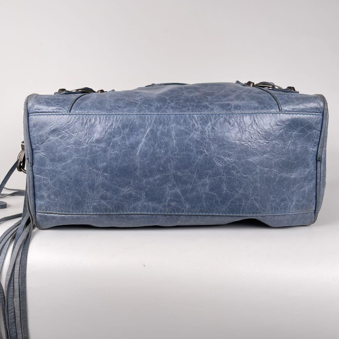 Genuine Pre-Owned Balenciaga Hand and shoulder bag 2-way leather blue