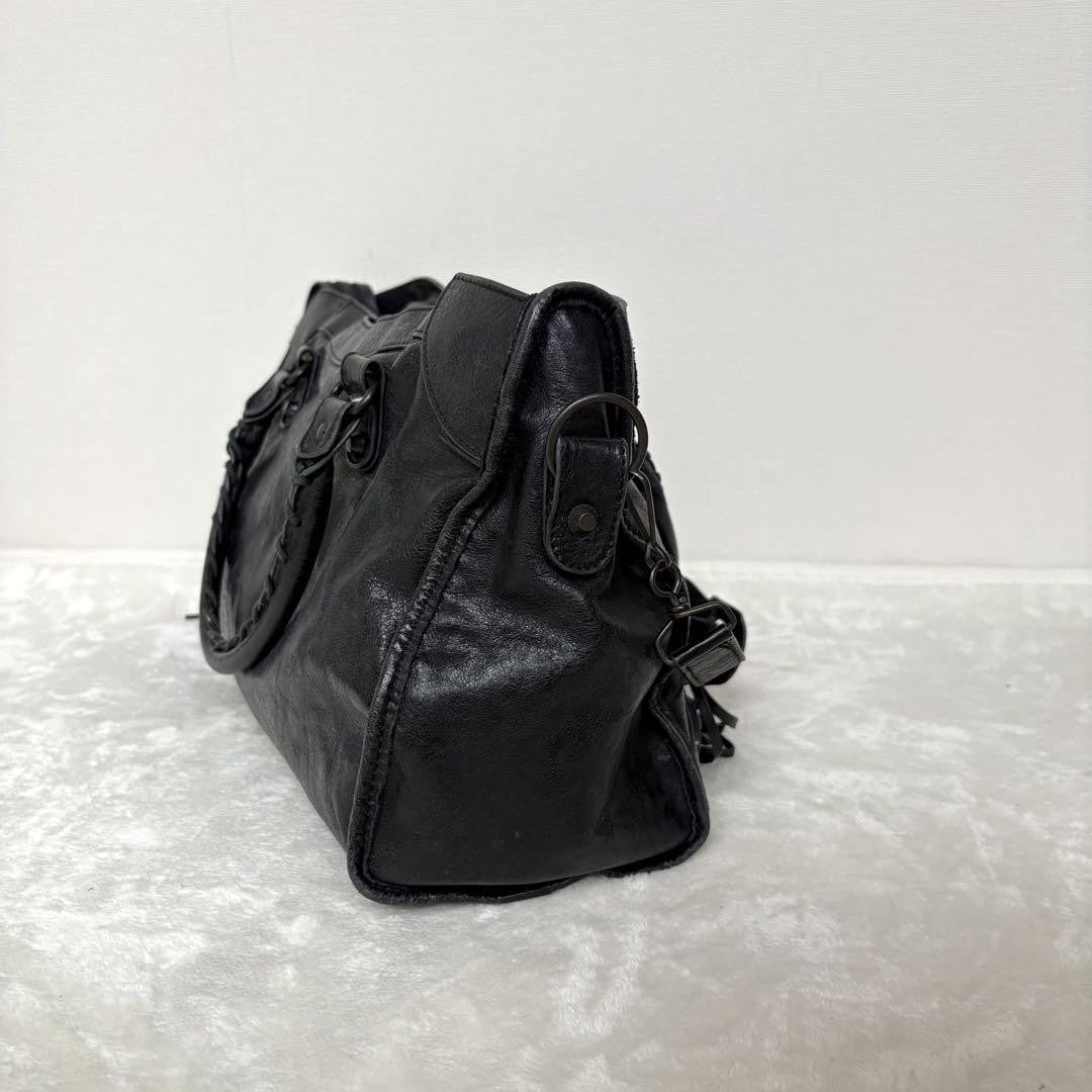 Genuine Pre-Owned BALENCIAGA The City 2way Bag Black Shoulder Bag