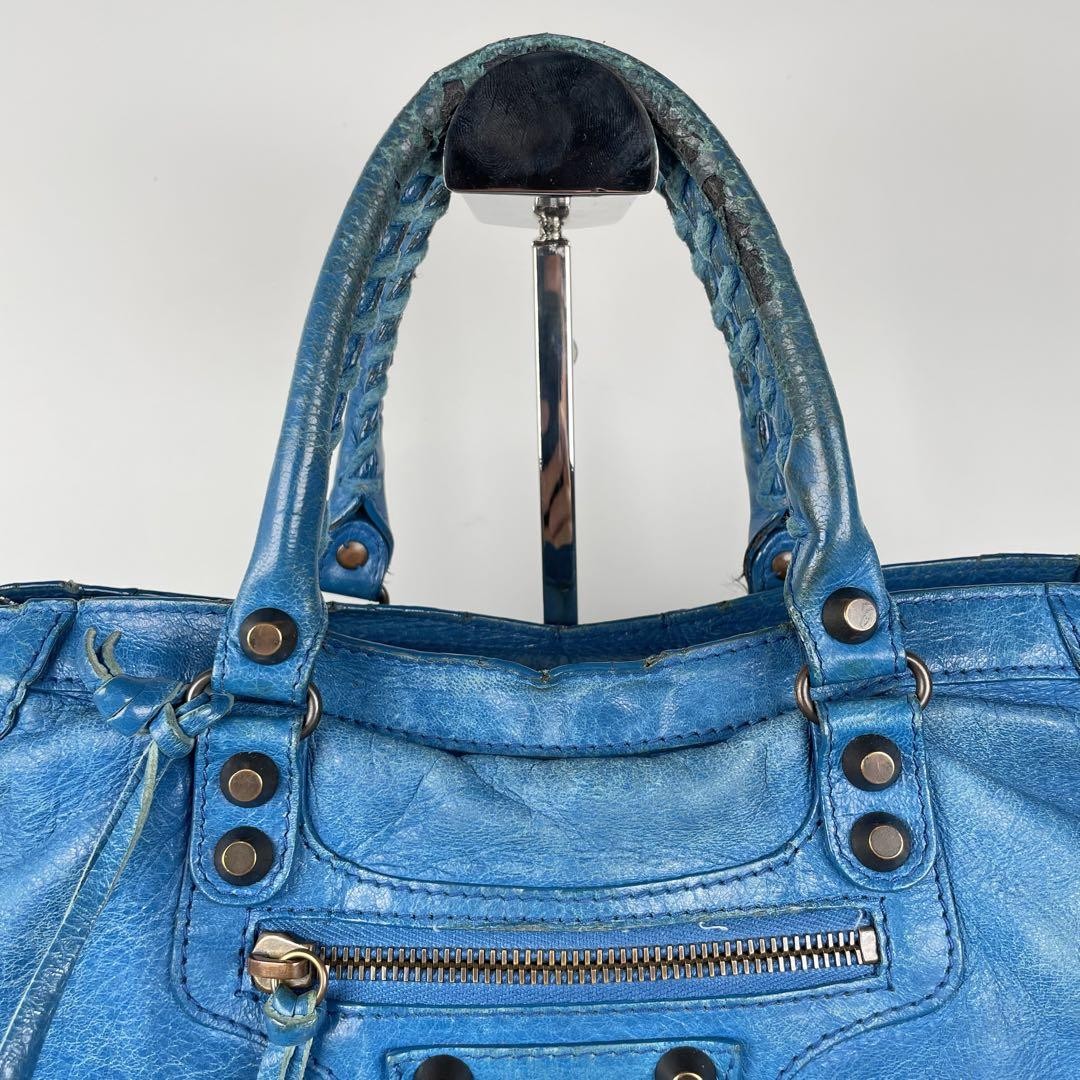 Genuine Pre-Owned Balenciaga Hand, shoulder bag blue leather