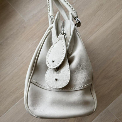 Christian Dior Y2K handbag tote bag white leather