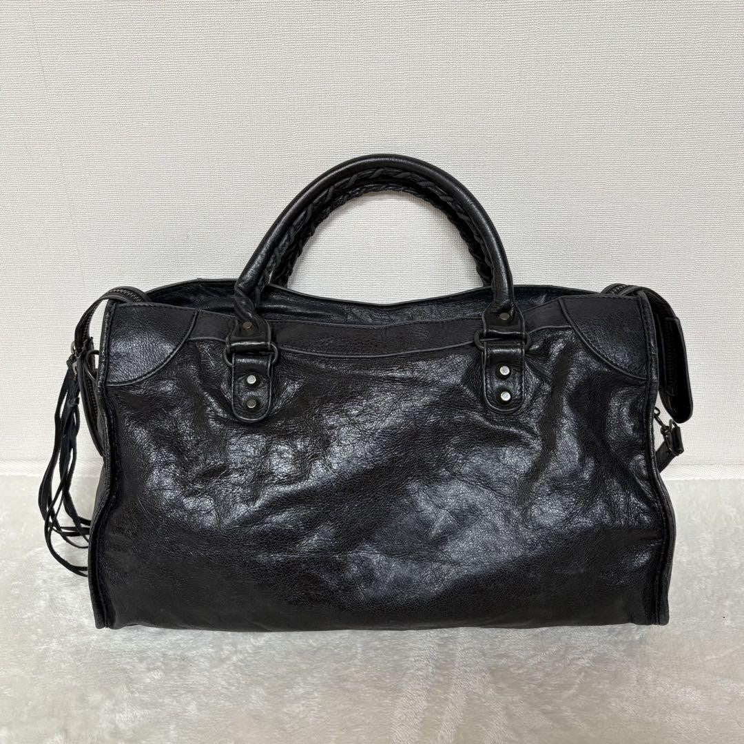 Genuine Pre-Owned BALENCIAGA The City 2way Bag Black Shoulder Bag