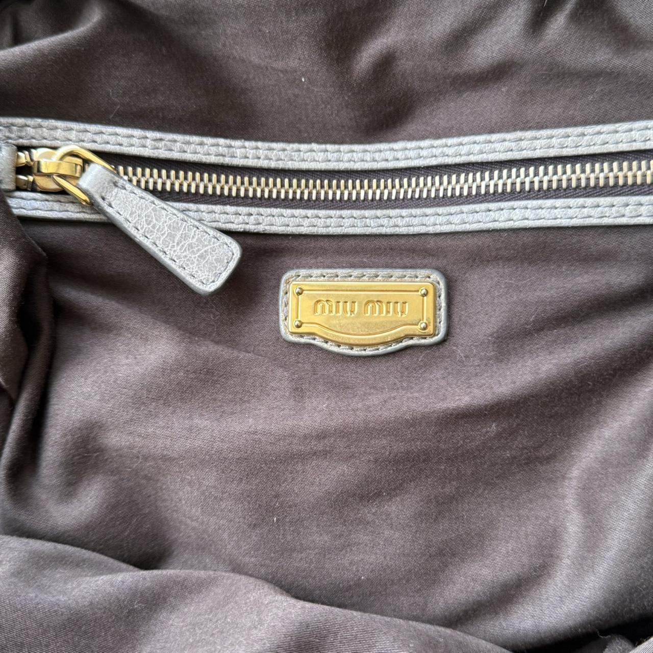 Miu Miu 2WAY Y2K Large Shoulder Bag Grey/Green