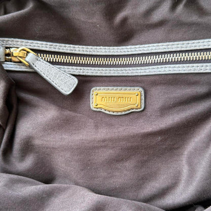 Miu Miu 2WAY Y2K Large Shoulder Bag Grey/Green