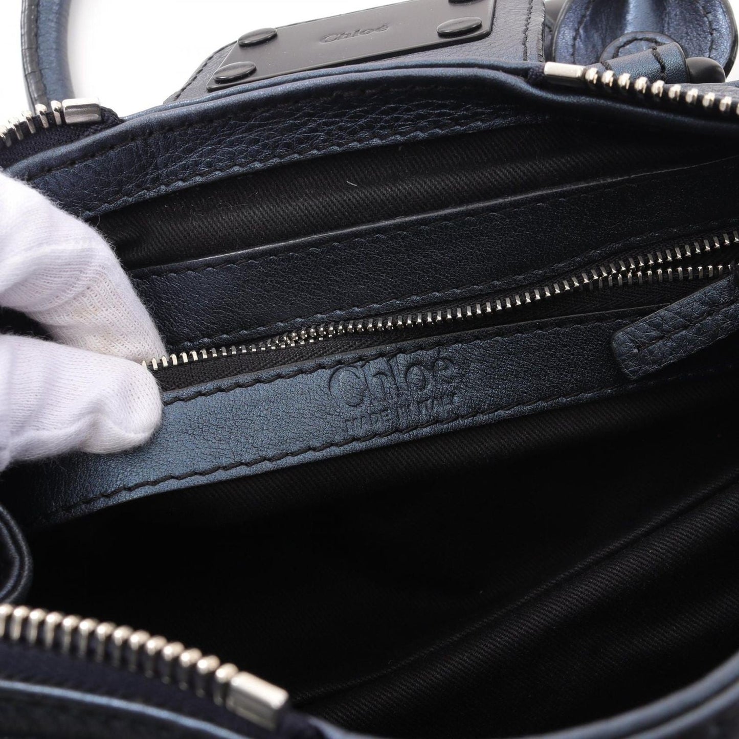 Genuine Pre-Owned Chloe Handbag Paddington Leather Women Blue