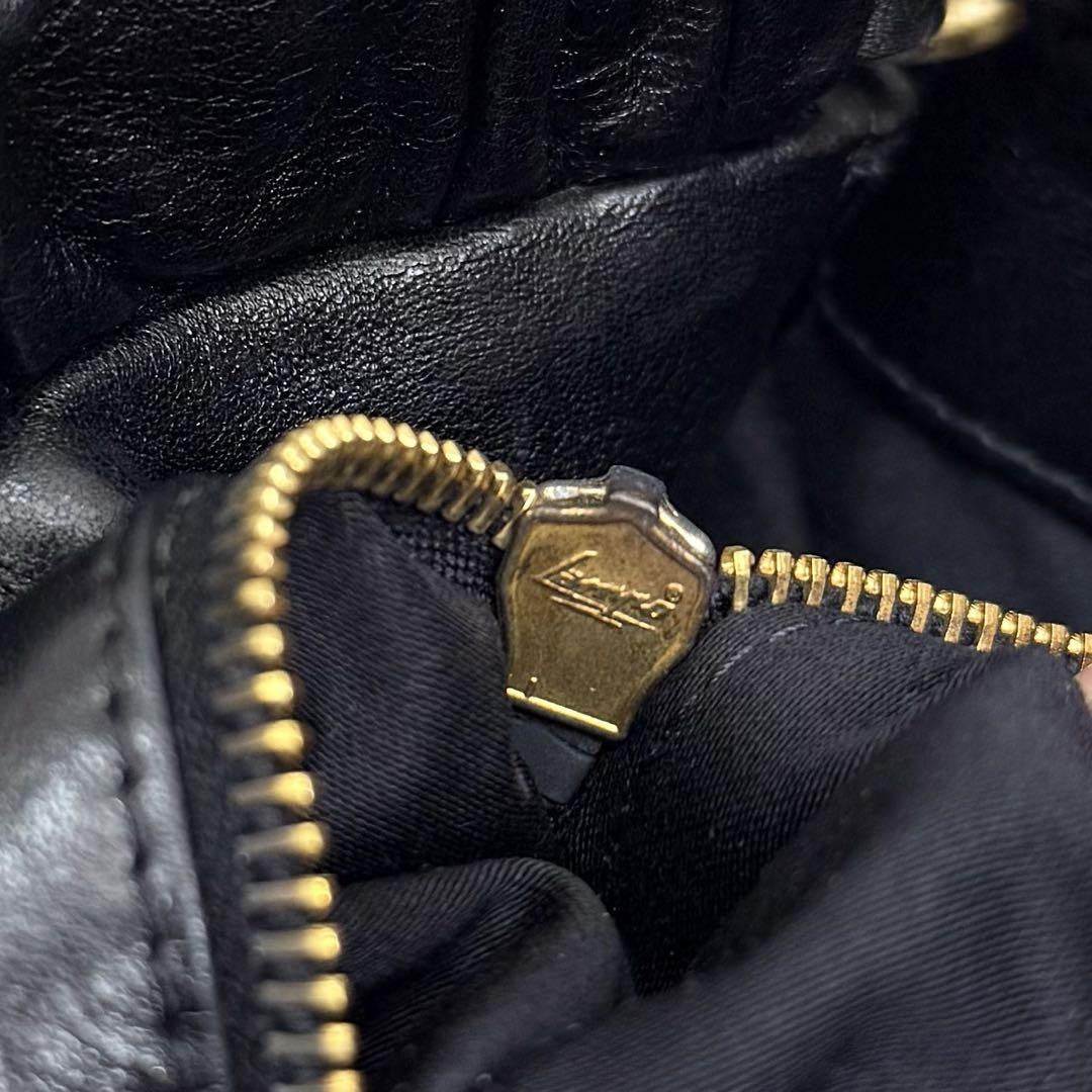 Rare Miu Miu VITELLO LUX 2way Handbag Shoulder bag Leather Black Used