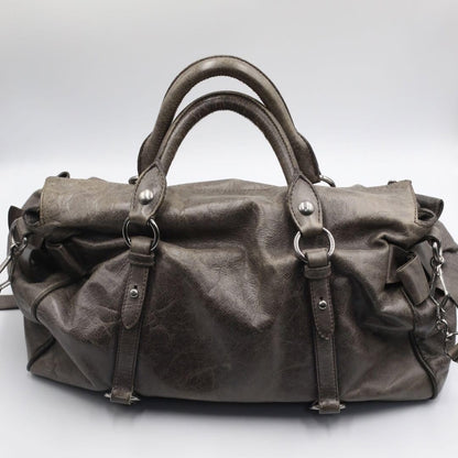 Genuine Pre-Owned miu miu Vitello Lux Ribbon 2way Bag grey