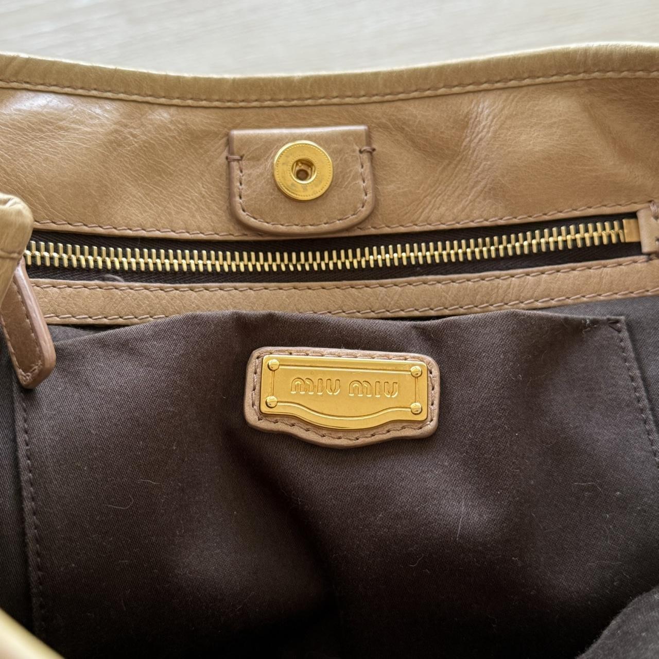 Miu Miu Vitello 2-Way Handbag Light Brown Y2K