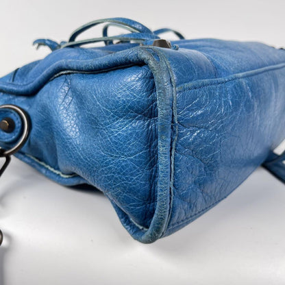 Genuine Pre-Owned Balenciaga Hand, shoulder bag blue leather