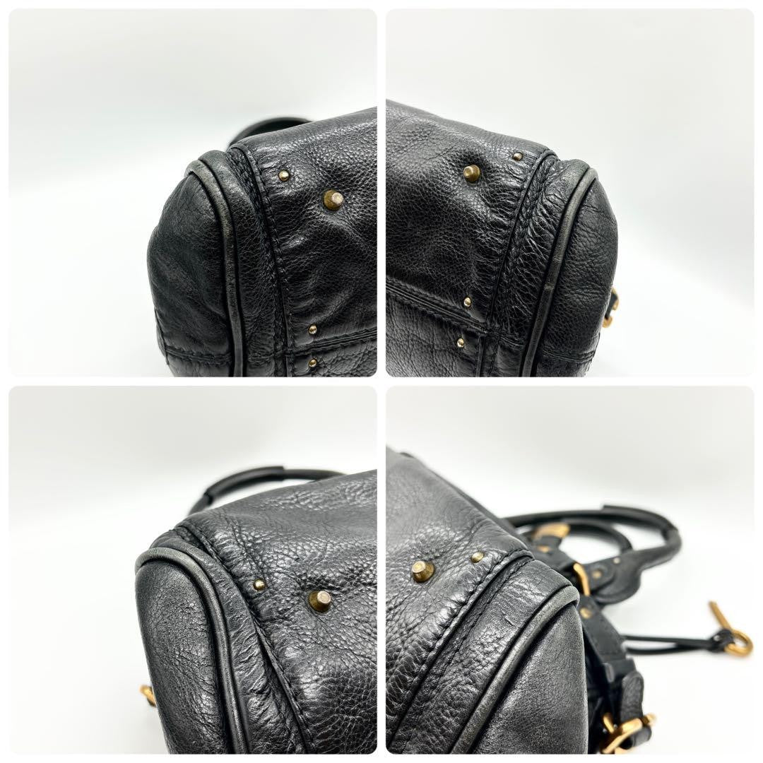 Genuine Pre-Owned Chloe Paddington handbag padlock black leather