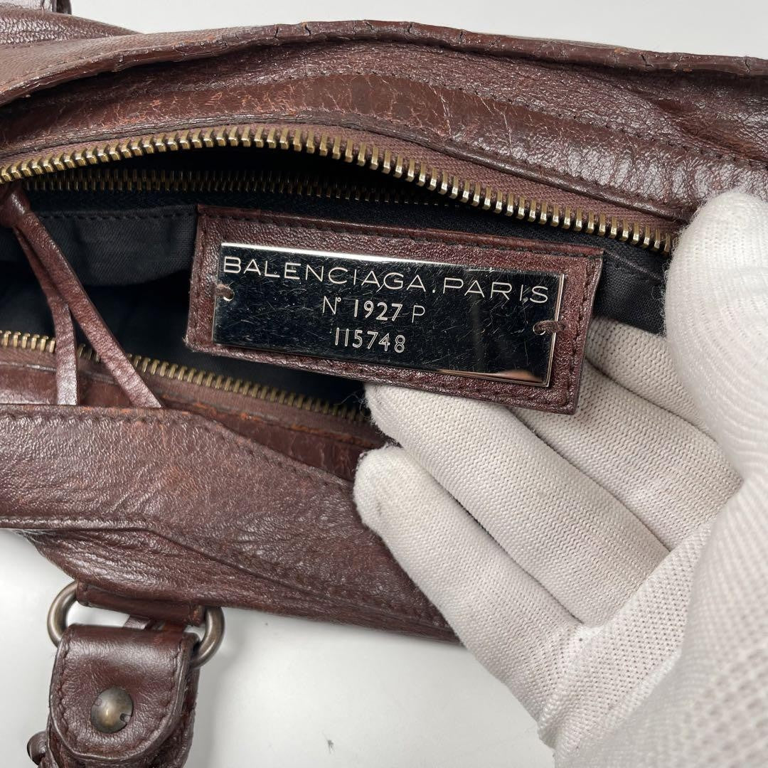 Genuine Pre-Owned Balenciaga Hand, shoulder bag 2-way brown leather