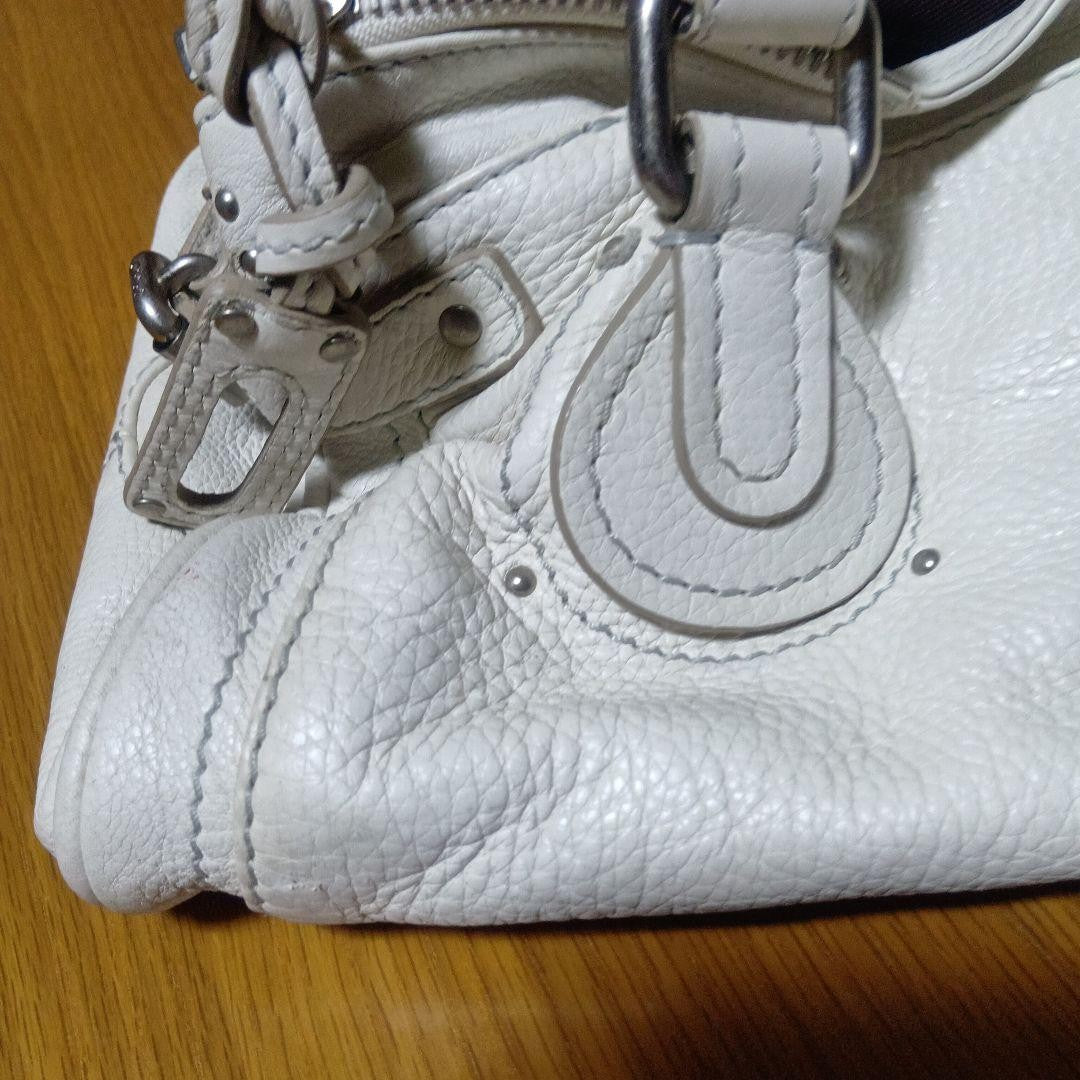 Genuine Preowned Chloe Paddington leather handbag tote white