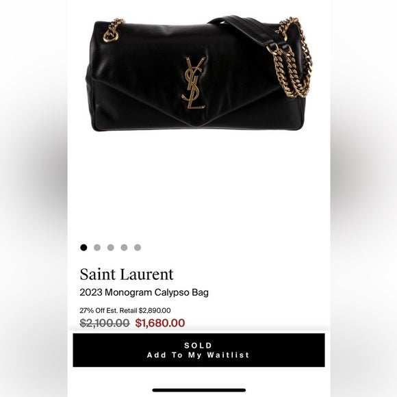 Authentic Preowned Yves Saint Laurent Envelope Crossbody Bag