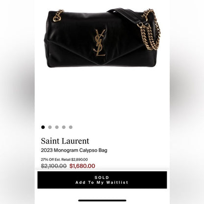 Authentic Preowned Yves Saint Laurent Envelope Crossbody Bag