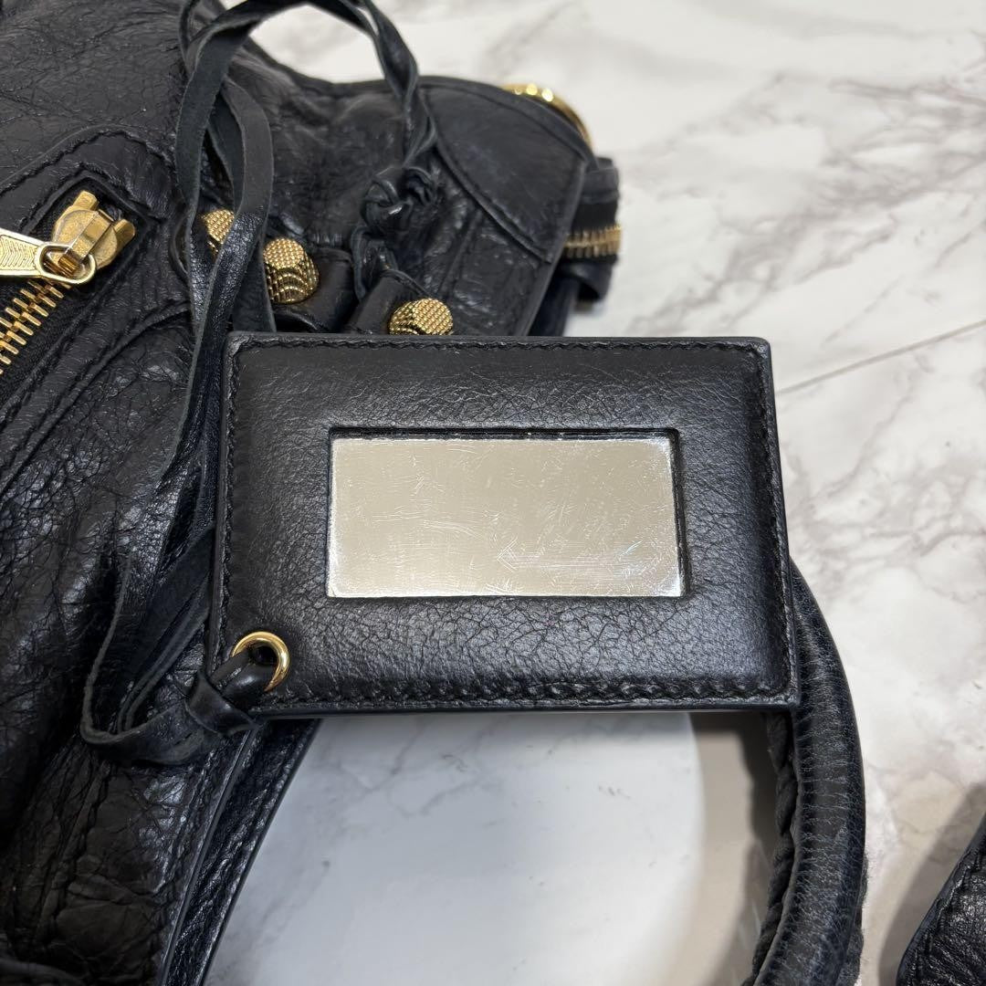 Genuine Pre-Owned Beautiful BALENCIAGA Giant City 2way Bag Black