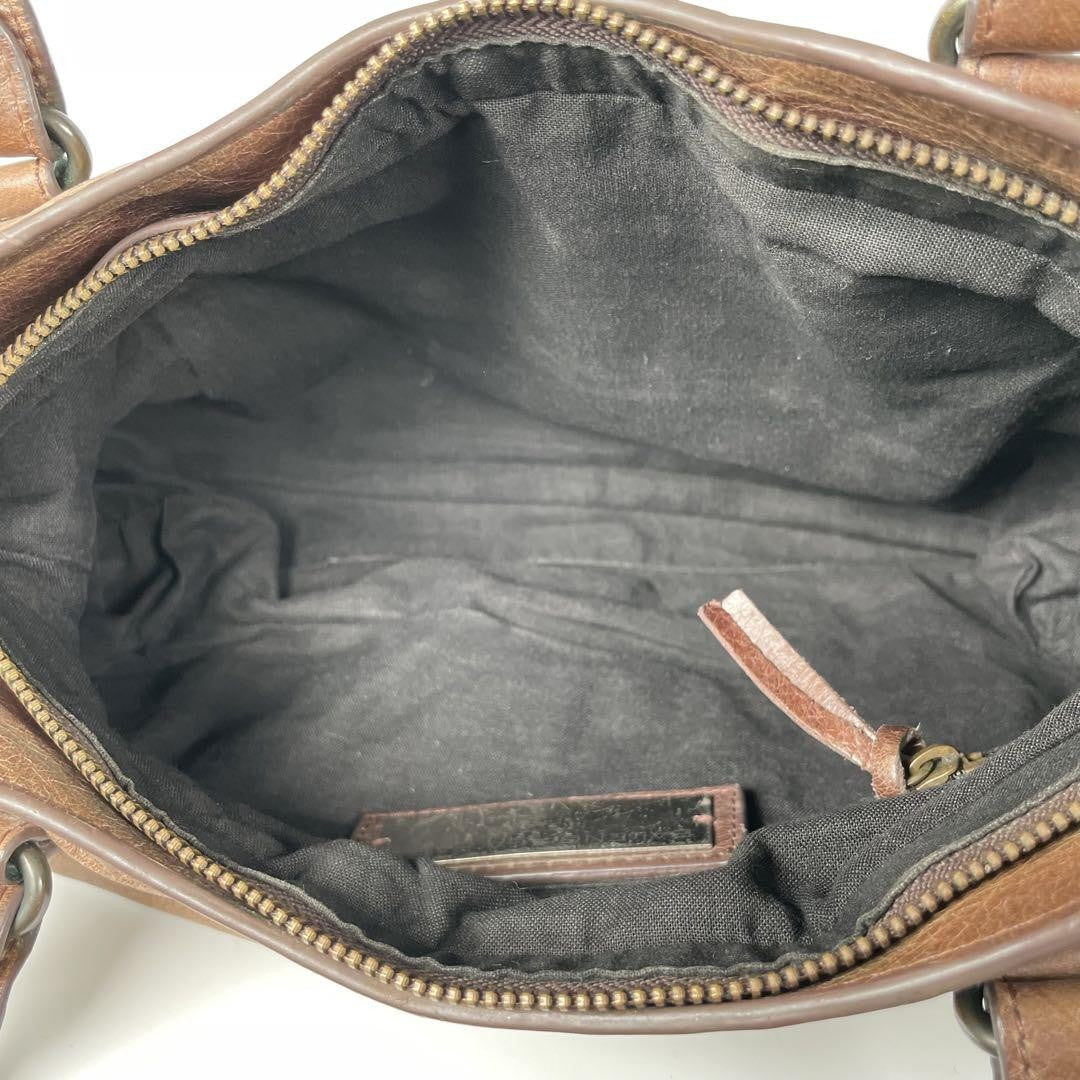 Genuine Pre-Owned Balenciaga The First hand, shoulder bag 2-way brown leather