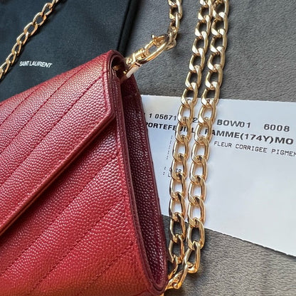 Authentic Preowned Yves Saint Laurent matelasse long wallet