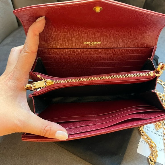 Authentic Preowned Yves Saint Laurent matelasse long wallet