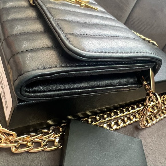 Authentic Preowned Saint Laurent Vicky Black Quilted Monogram Wallet