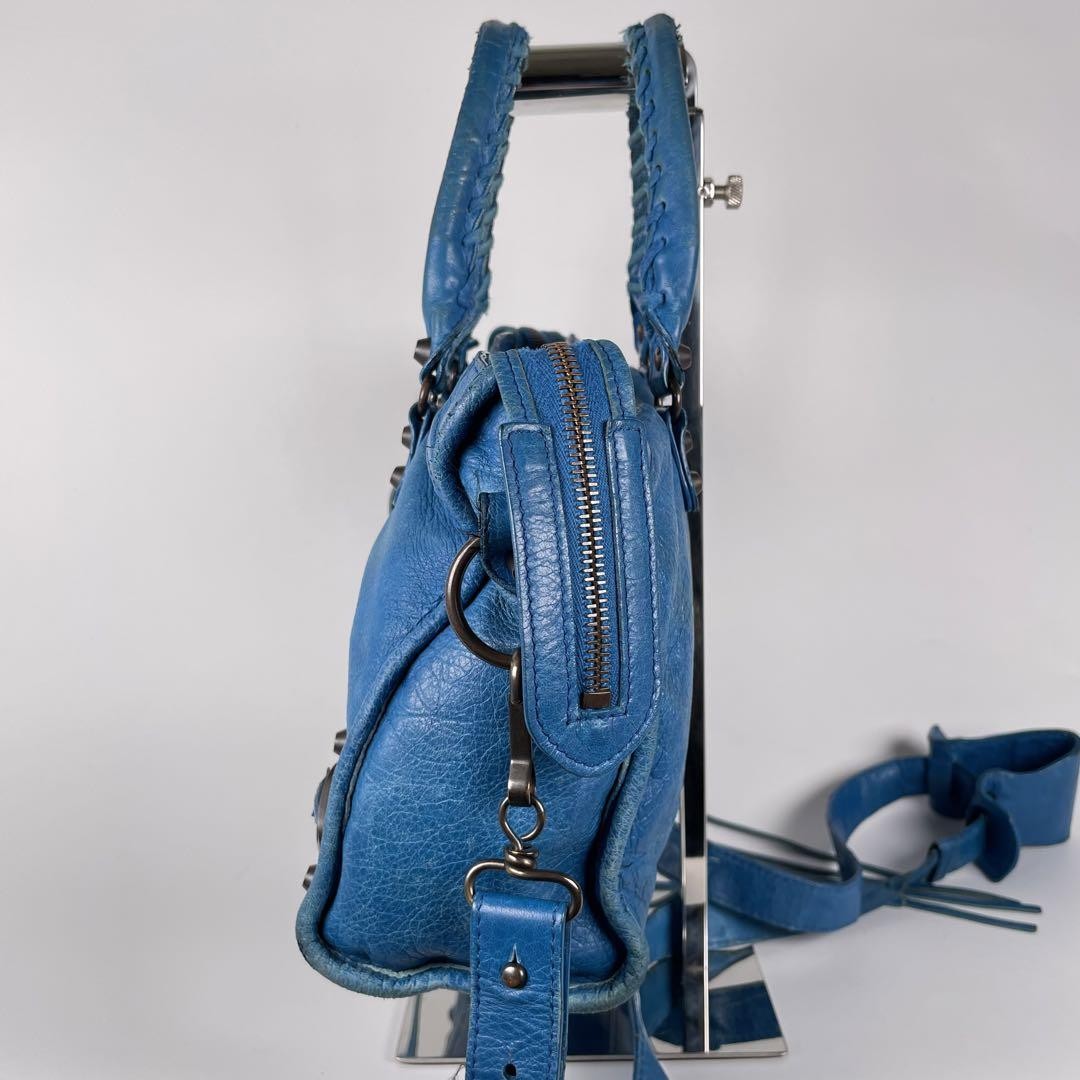 Genuine Pre-Owned Balenciaga Hand, shoulder bag blue leather