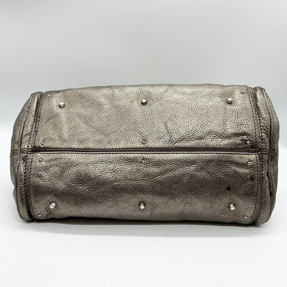 Rare Chloe Paddington handbag metallic silver Shoulder Bag Leather Women's