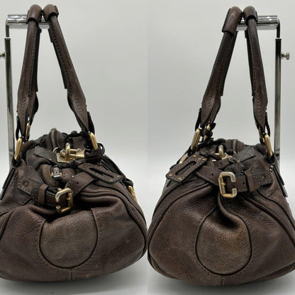 Genuine Pre-Owned Beautiful Chloe Paddington handbag padlocked leather dark brown
