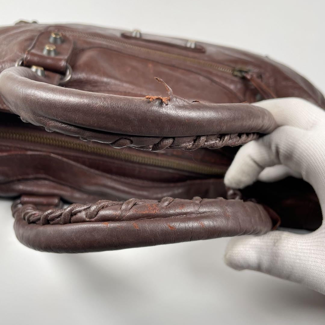 Genuine Pre-Owned Balenciaga Hand, shoulder bag 2-way brown leather